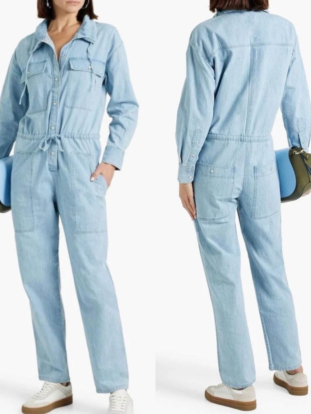 NWT ISABEL MARANT Marvin Cotton Denim Long Sleeve Jumpsuit